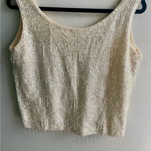 Ivory - Sequin Sleeveless Top